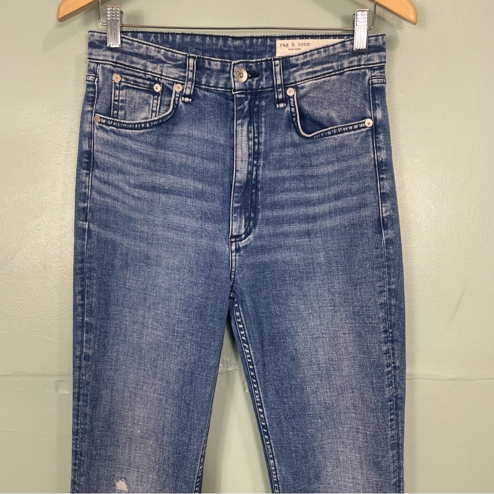 Rag & Bone Casey High Rise Flare in Malibu Blue Women Sz 27 - Picture 3 of 11